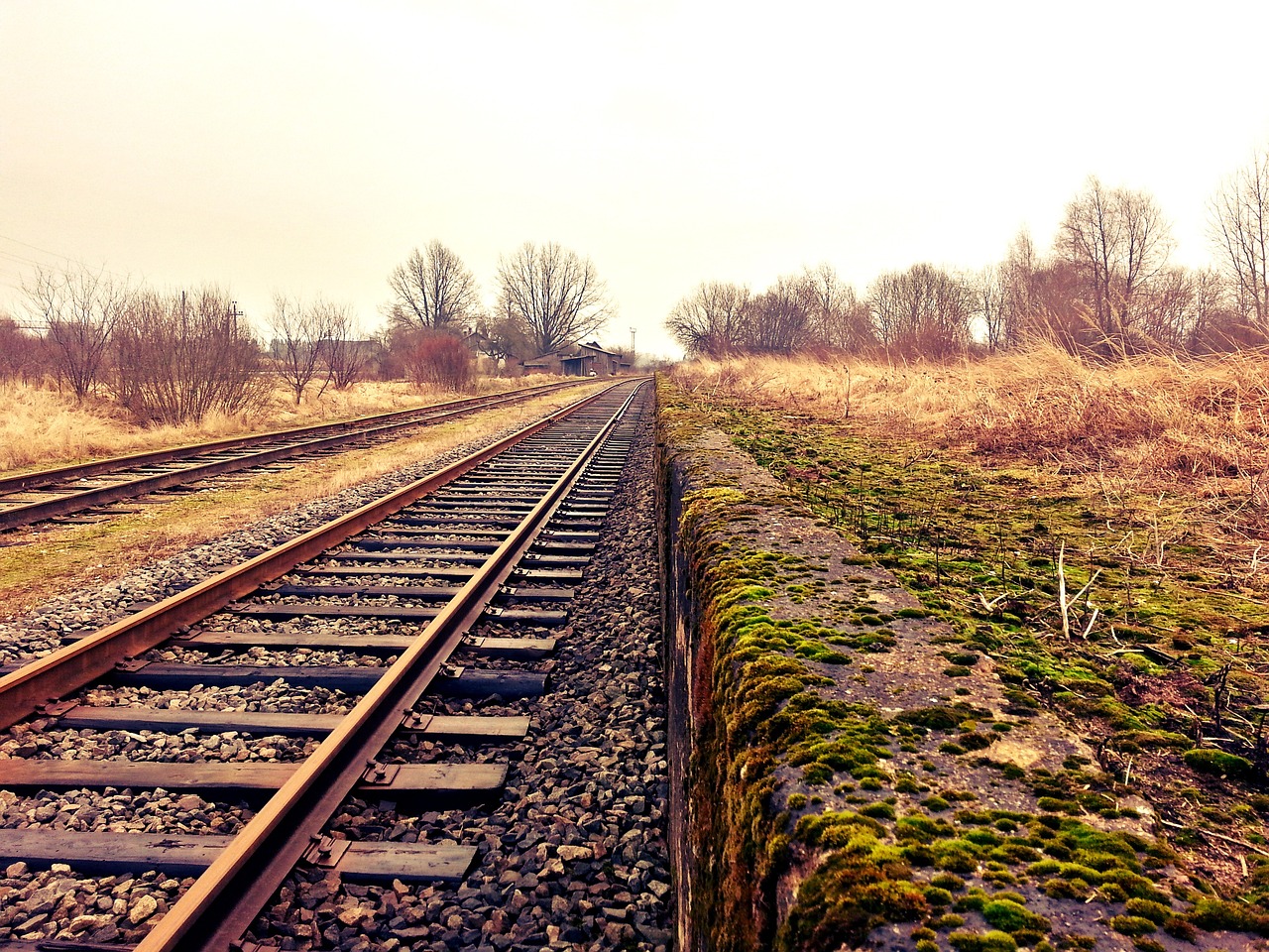 rail, railroad, countryside